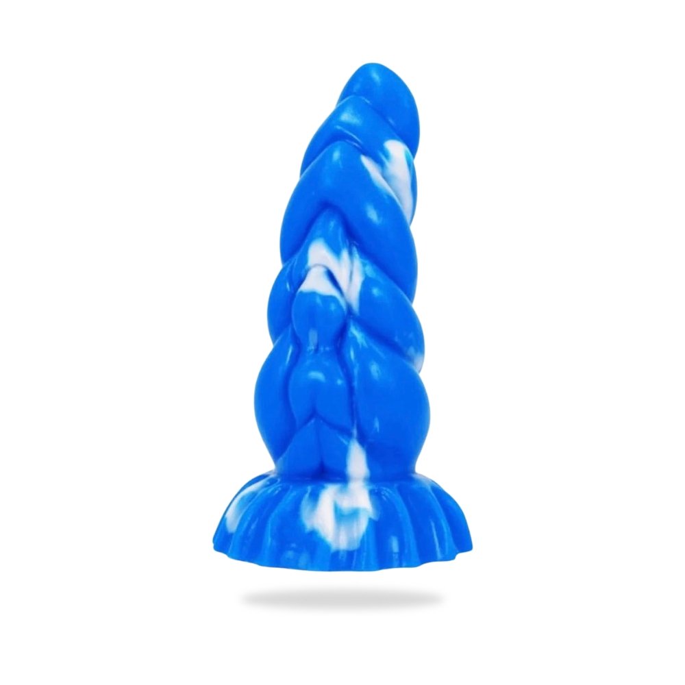 "Curve" Silikon Dildo blau weiß - 🅛🅞🅛🅛🅨🅟🅞🅟🅟🅨